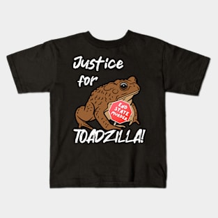Toadzilla: End State Murder | Funny cane toad design Kids T-Shirt